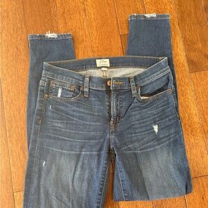 J. Crew Women's Dark Blue Distressed Skinny Jeans